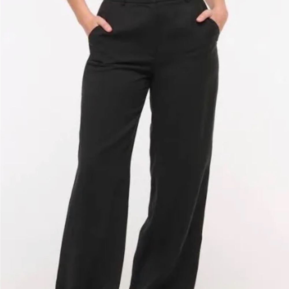 Abercrombie & Fitch Black Wide-Leg Trousers